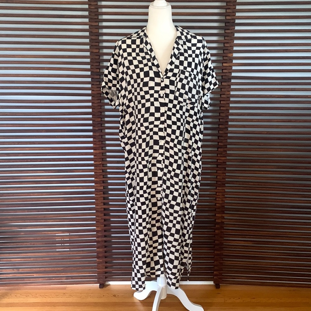 Pistola Black and White Checkered Dress